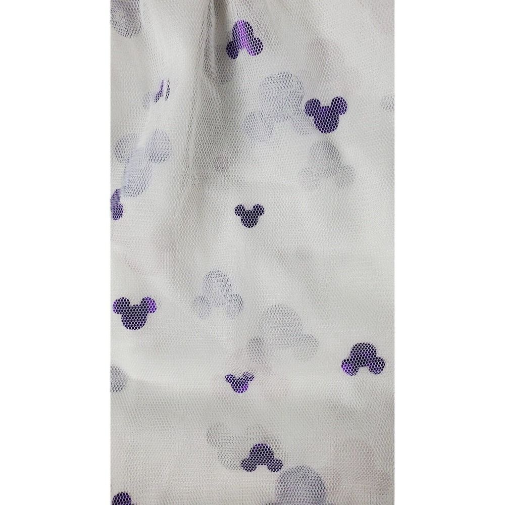 Disney Junior Mickey Mouse Dress Size 2T Tulle Overlay Purple White Sheer Flowy - Picture 3 of 5